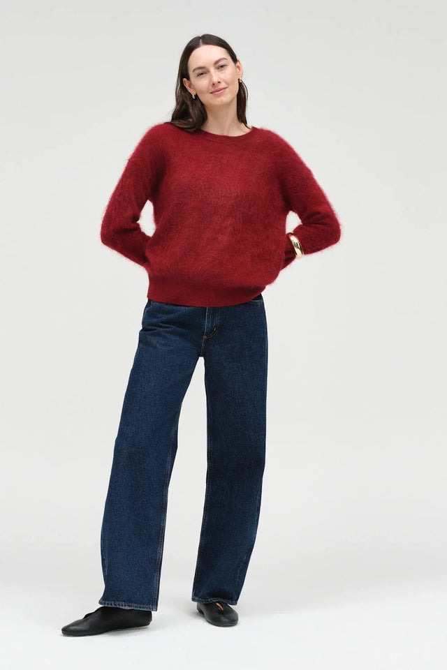 Cherry Brushed Cashmere Crew Neck Sweater image 1