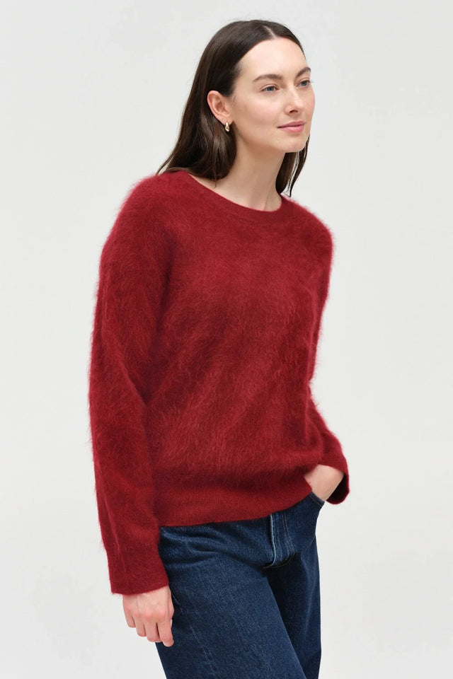 Cherry Brushed Cashmere Crew Neck Sweater image 2