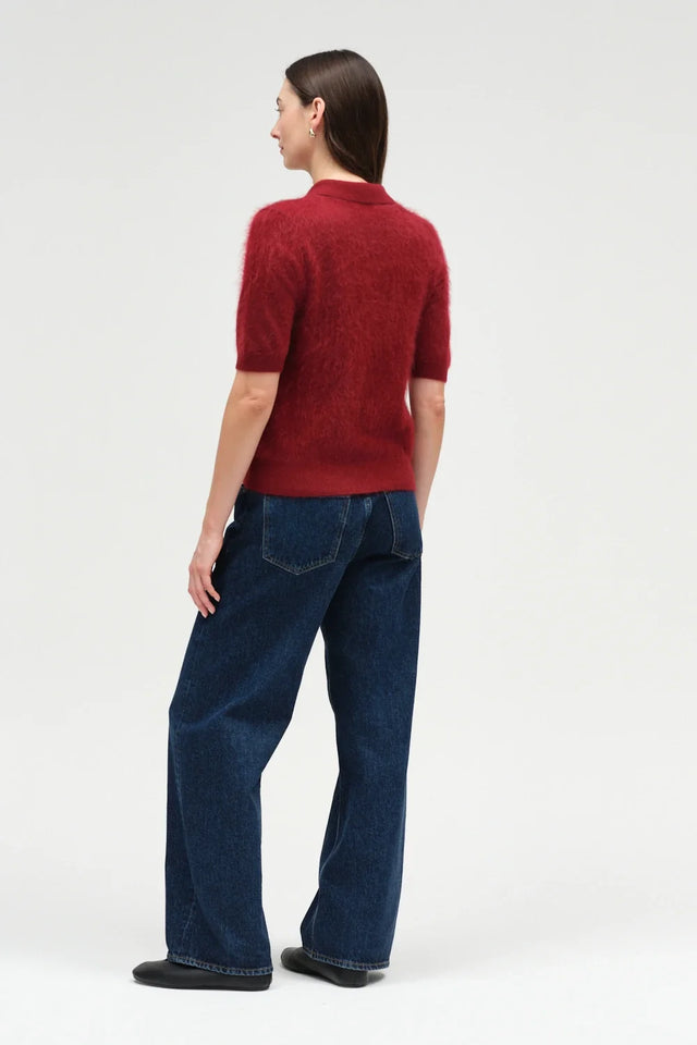 Cherry Brushed Cashmere Polo Tee image 4