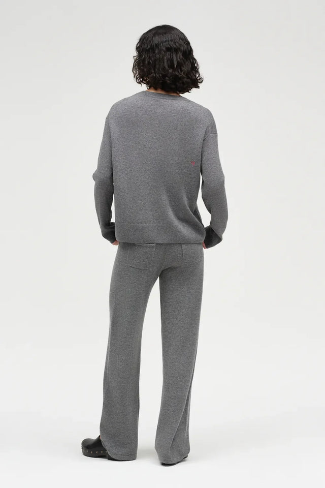 Grey Wool-Cashmere Mickey & Minnie Peek Pocket Sweater image 3