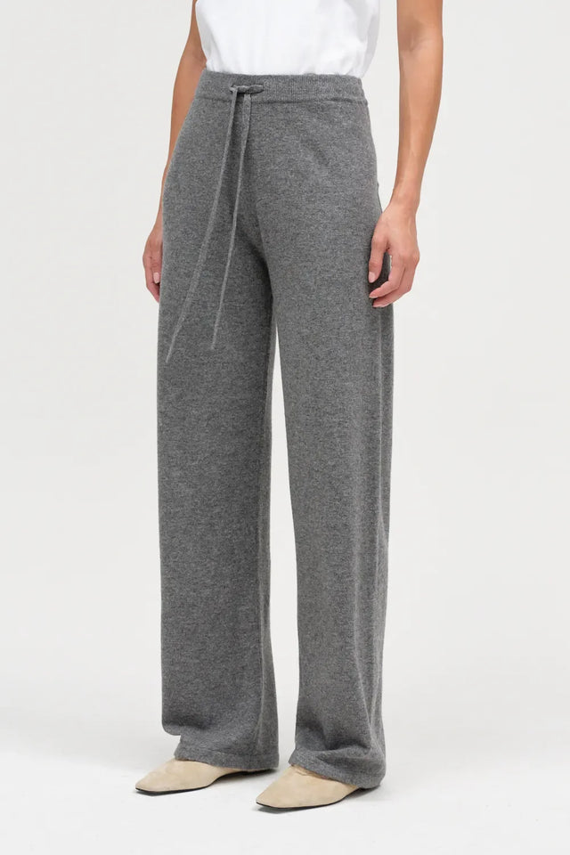 Grey Wool-Cashmere Disney Peek Pocket Wide-Leg Track Pants image 2