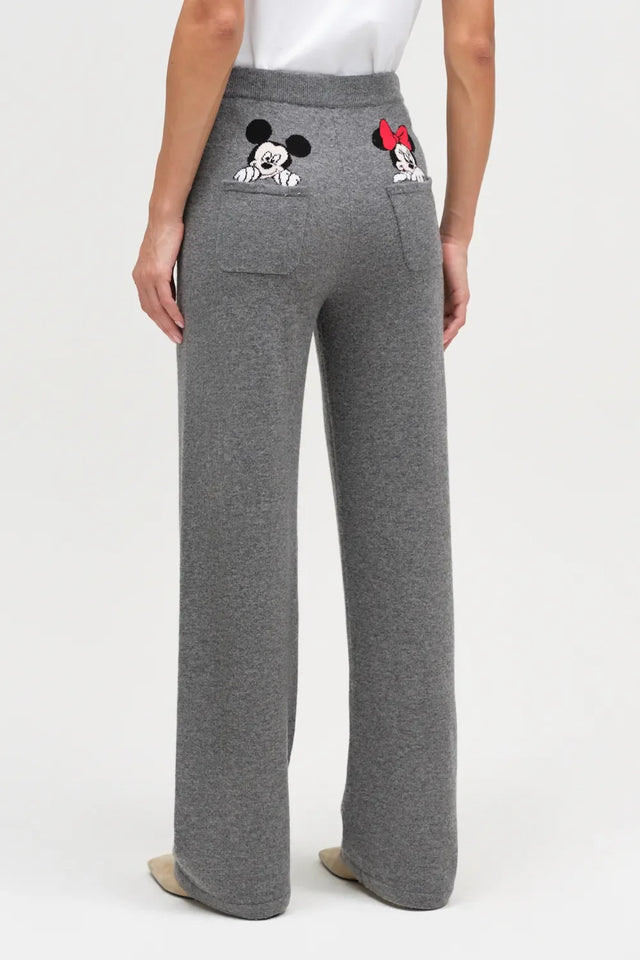Grey Wool-Cashmere Disney Peek Pocket Wide-Leg Track Pants image 3