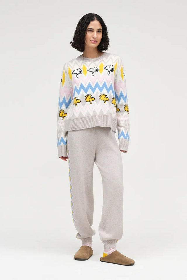 Multi Wool-Cashmere Snoopy Fairisle Sweater image 2