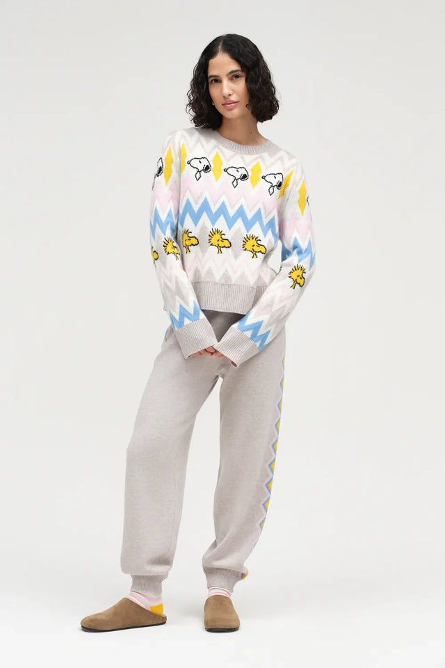Multi Wool-Cashmere Snoopy Fairisle Sweater image 3