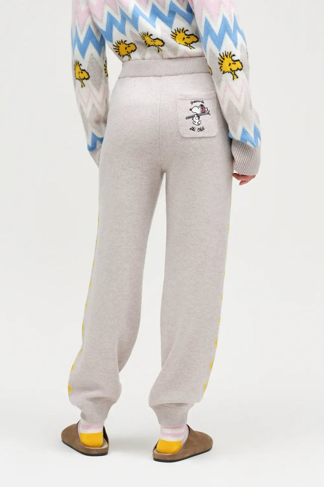 Multi Wool-Cashmere Snoopy Ski Track Pants image 1
