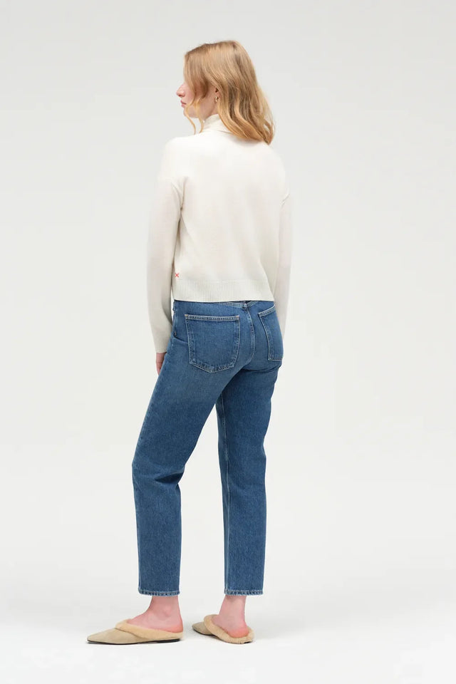 Cream Wool-Cashmere Tie Neck Cardigan image 3