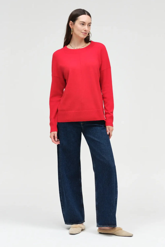 Velvet-Red Wool-Cashmere Slouchy Sweater image 3