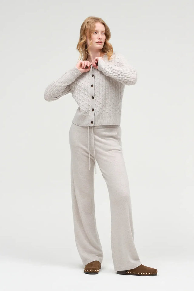 Chinchilla Pure Cashmere Cable Cardigan image 3