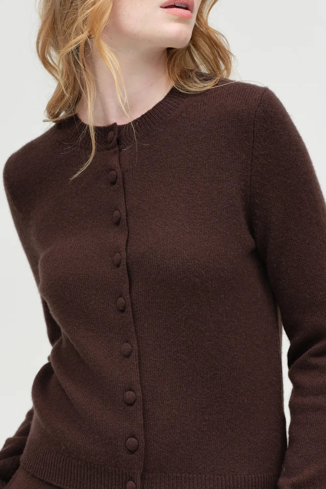 Chocolate Pure Cashmere Camille Cardigan image 5