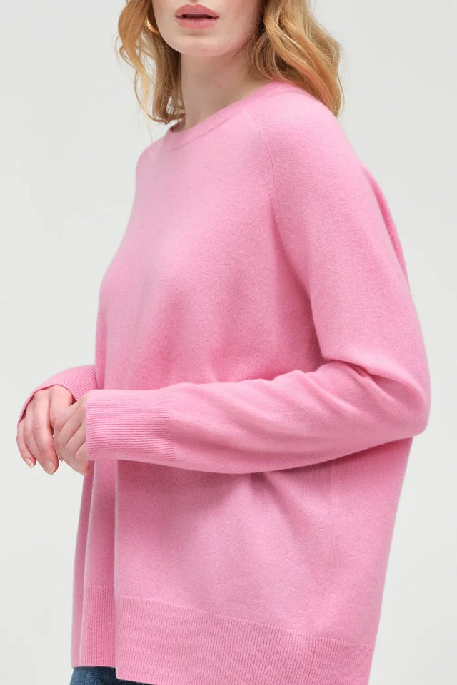 Flamingo-Pink Pure Cashmere Slouchy Sweater image 1