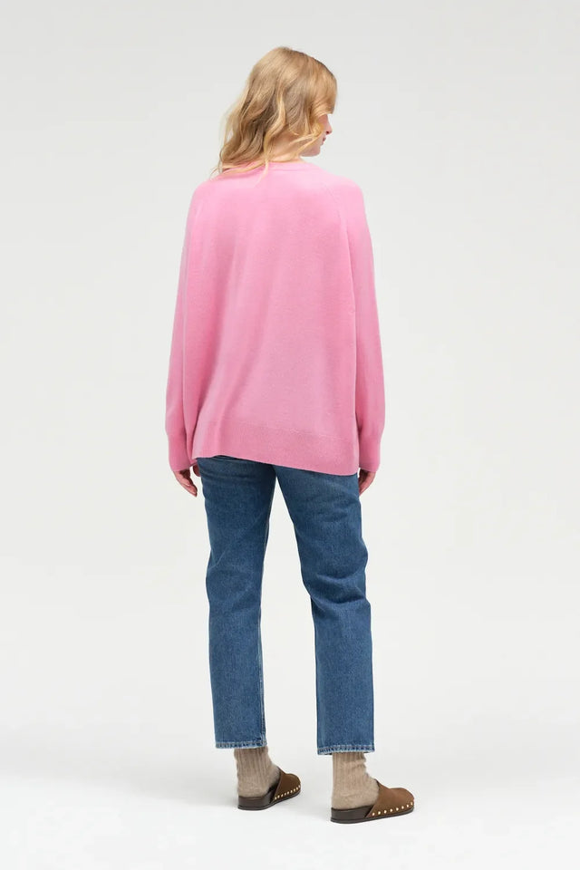 Flamingo-Pink Pure Cashmere Slouchy Sweater image 4