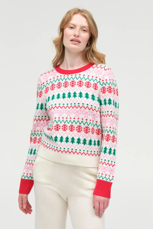Cream Wool-Cashmere Christmas Fairisle Sweater image 1