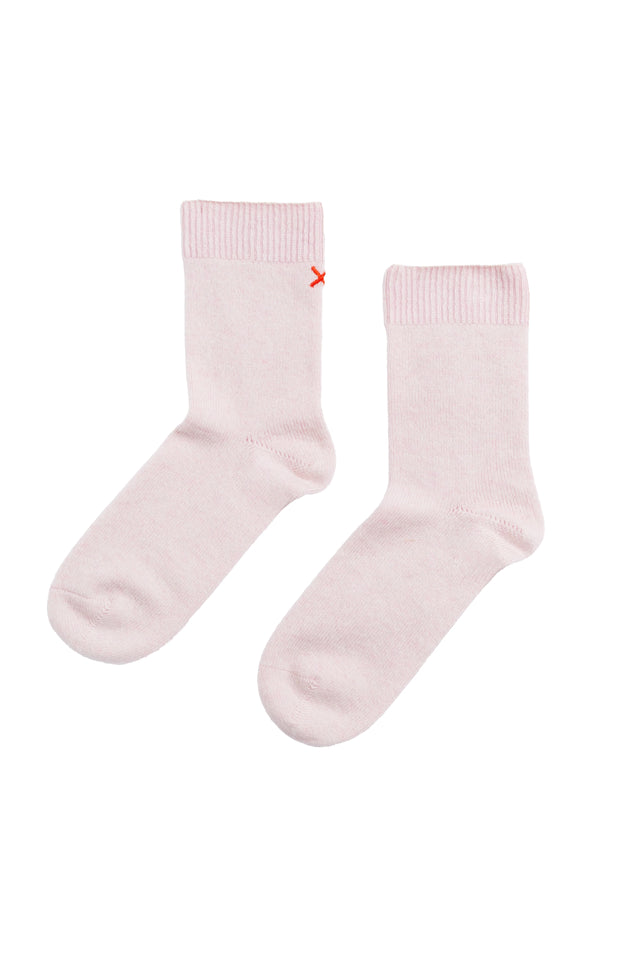 Pink-Melange Wool-Cashmere Socks image 2