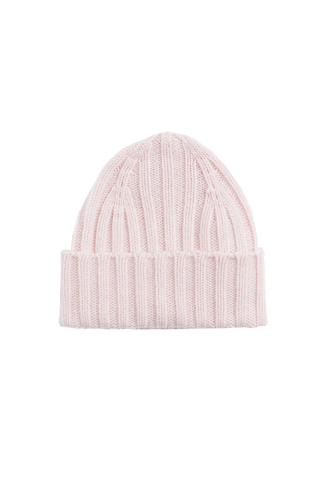 Pink-Melange Wool-Cashmere Ribbed Hat image 2
