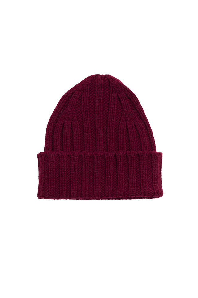 Claret Wool-Cashmere Ribbed Hat image 2