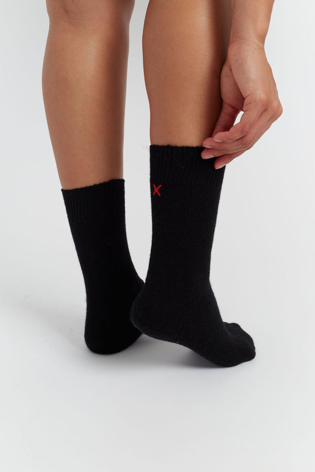 Black Wool-Cashmere Socks image 3