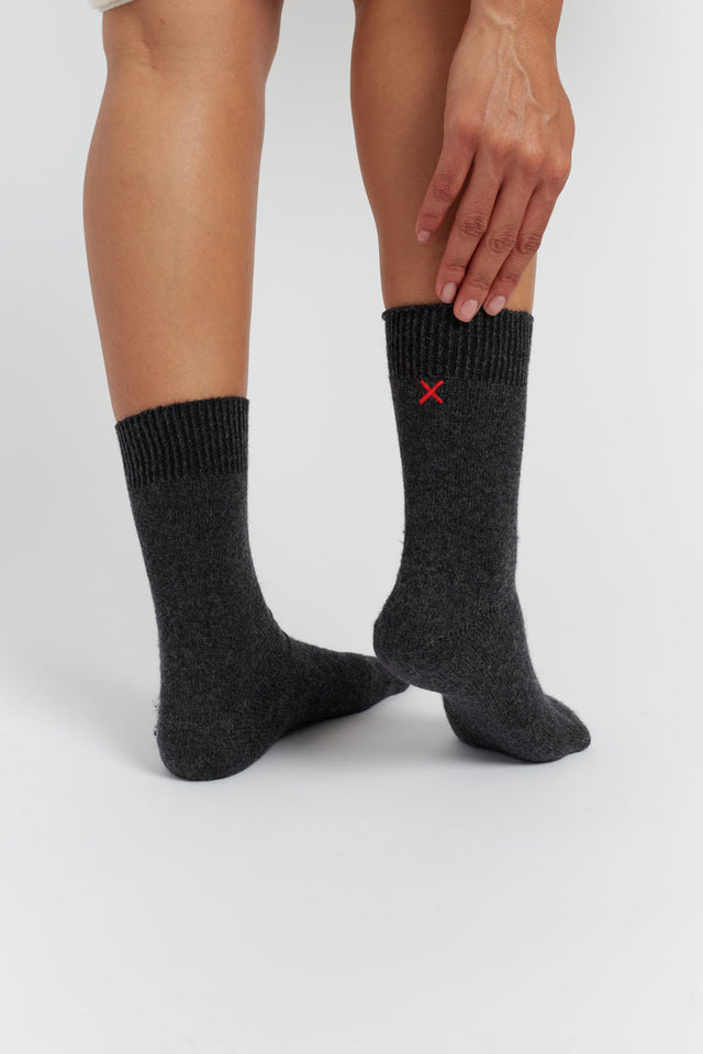 Charcoal Wool-Cashmere Socks image 1