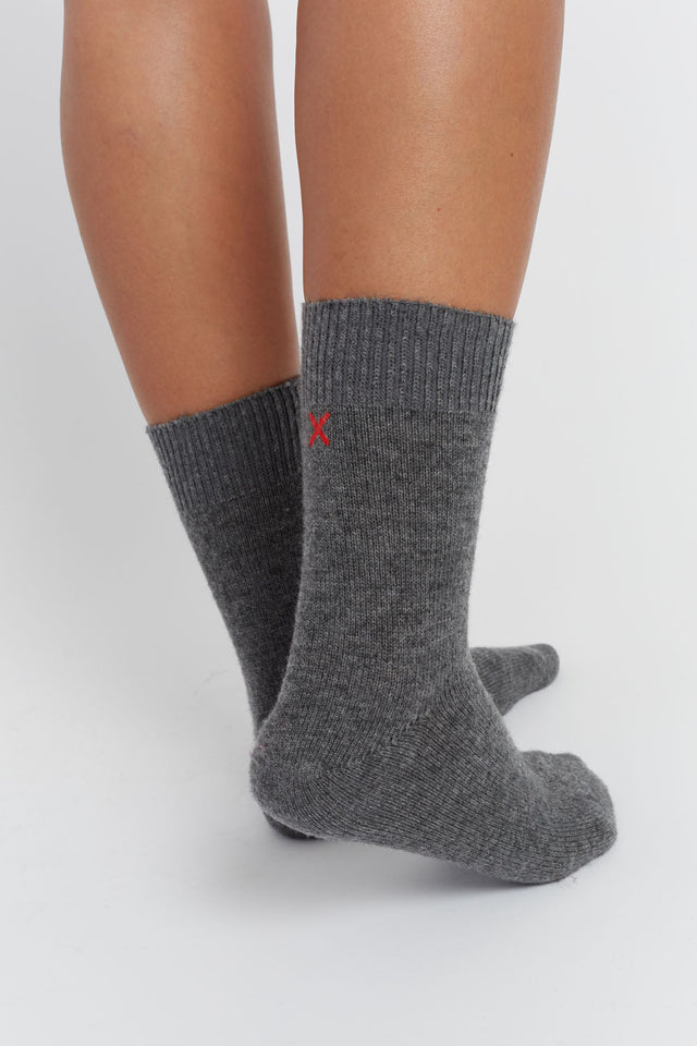 Grey Wool-Cashmere Socks image 3