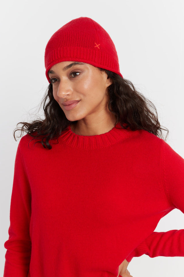 Velvet-Red Wool-Cashmere Beanie image 1