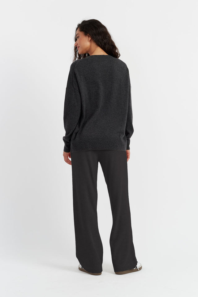 Charcoal Wool-Cashmere Slouchy Sweater image 3
