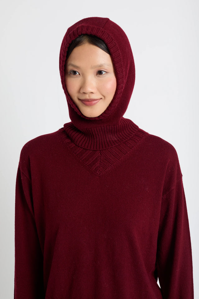 Claret Wool-Cashmere Balaclava image 1