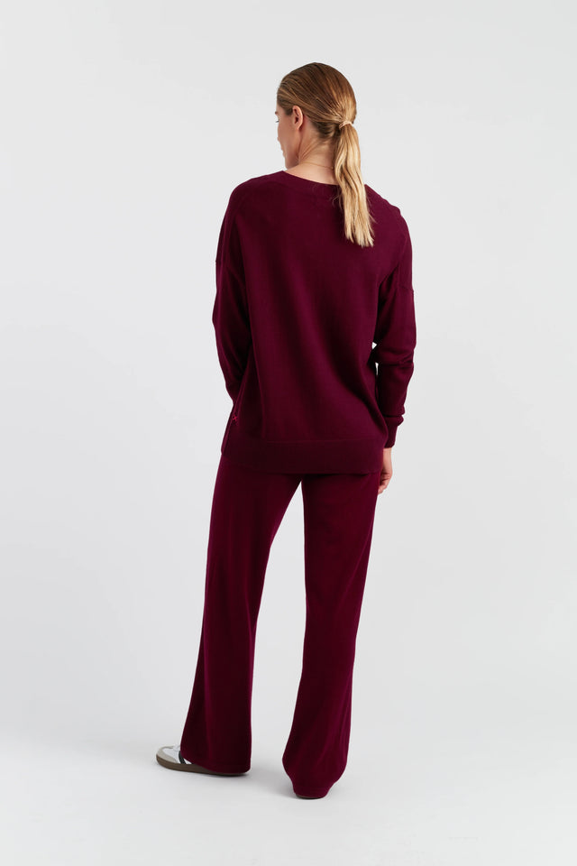 Claret Wool-Cashmere Slouchy Sweater image 3