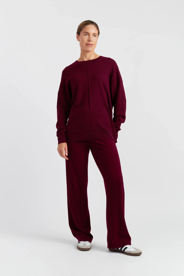 Claret Wool-Cashmere Slouchy Sweater image 2