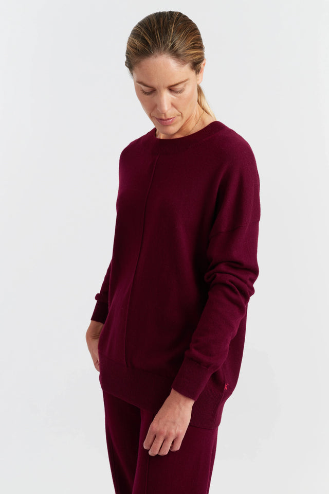 Claret Wool-Cashmere Slouchy Sweater image 1