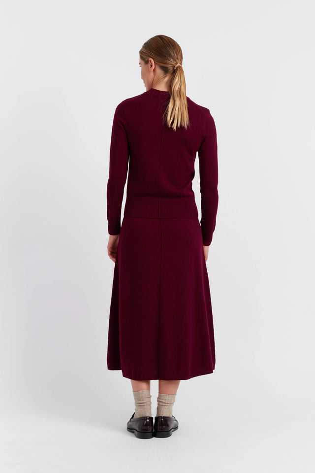 Claret Wool-Cashmere Cropped Sweater image 3
