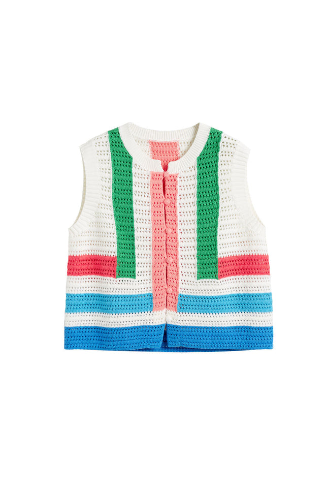 Cream Cotton Capri Vest image 6