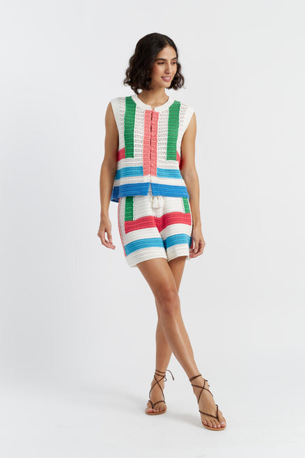 Women's Chinti and Parker Shorts Crochet Cream 100% Cotton Size XS-3L