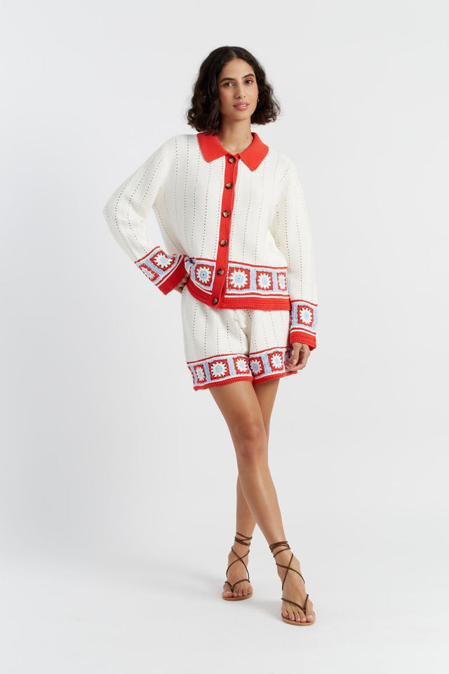 Terracotta Cotton Hand Crochet Shorts image 1