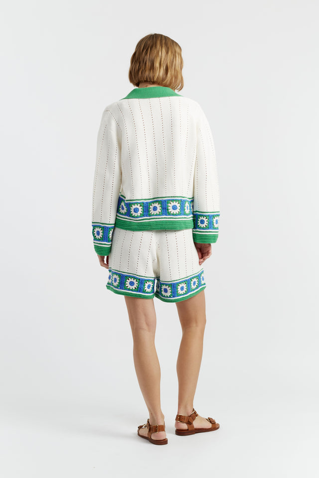 Cream Cotton Hand Crochet Shirt image 2