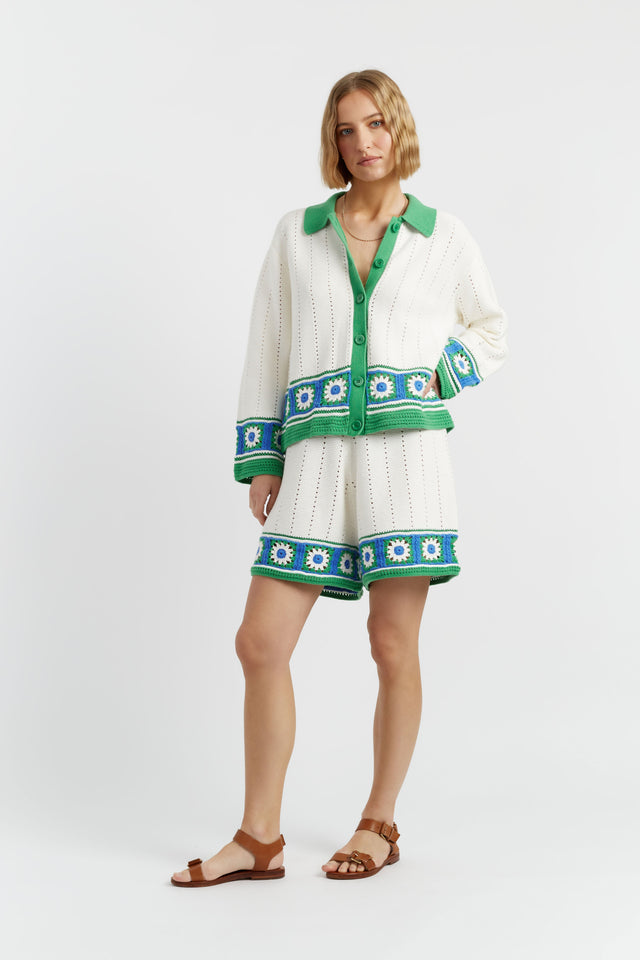 Cream Cotton Hand Crochet Shirt image 3