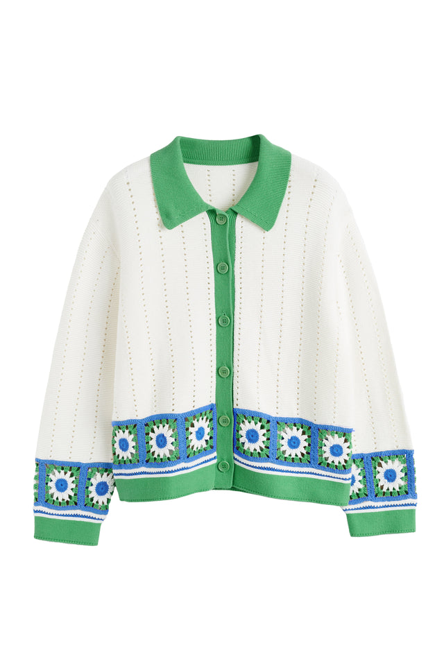 Cream Cotton Hand Crochet Shirt image 5