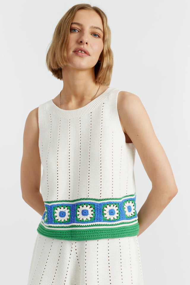 Cream Cotton Hand Crochet Vest image 1