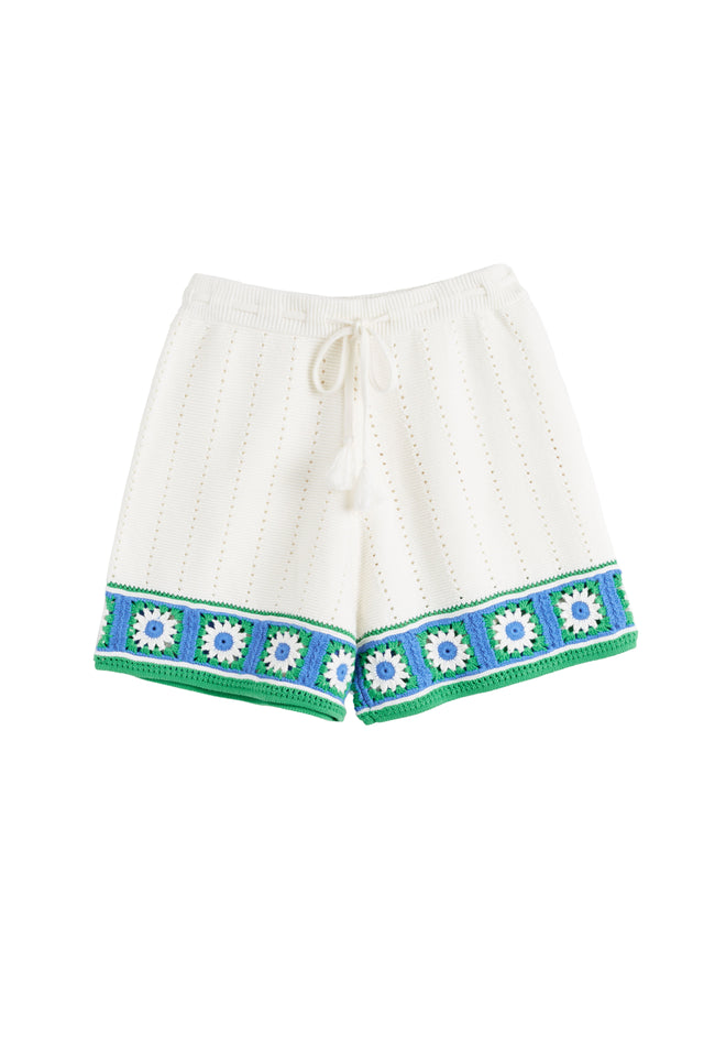 Cream Cotton Hand Crochet Shorts image 6