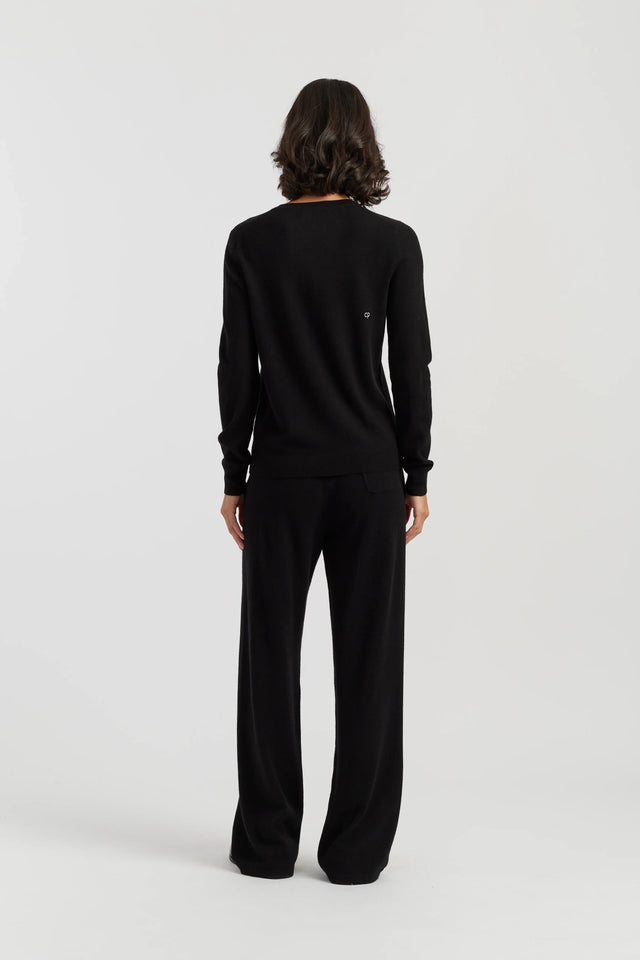 Black Wool-Cashmere Star Tree Sweater image 3