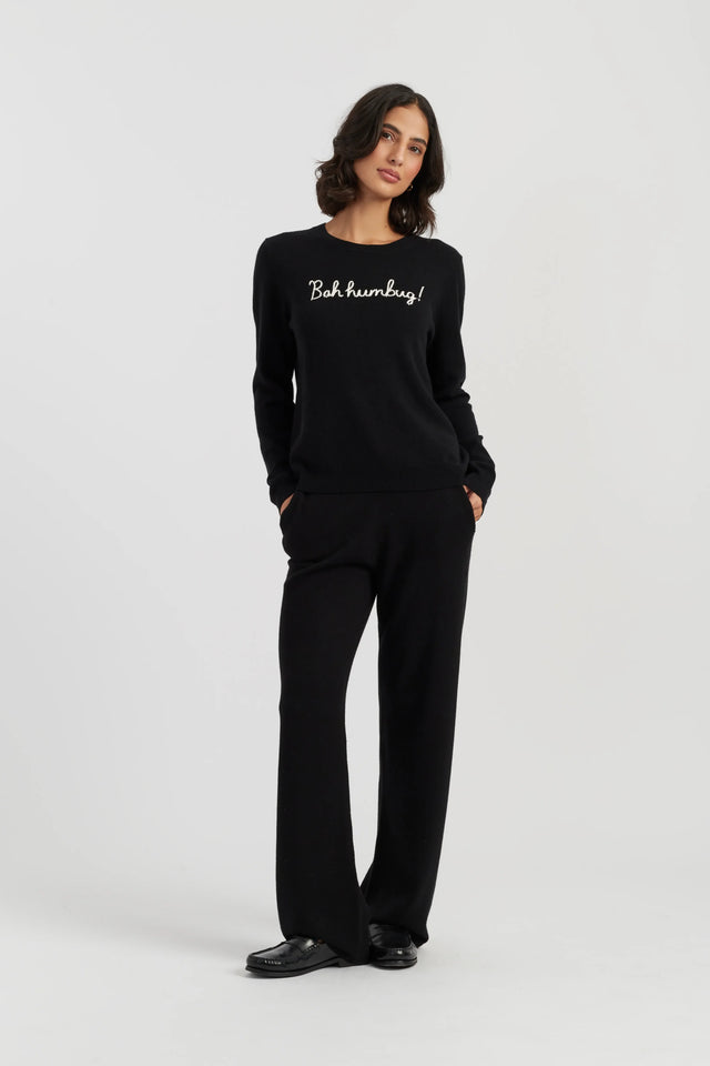 Black Wool-Cashmere Bah Humbug Sweater image 2