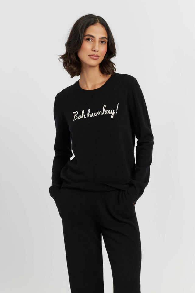 Black Wool-Cashmere Bah Humbug Sweater image 1