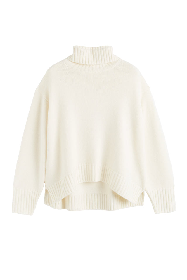 Cream Pure Cashmere Chunky Crew Neck Sweater image 10