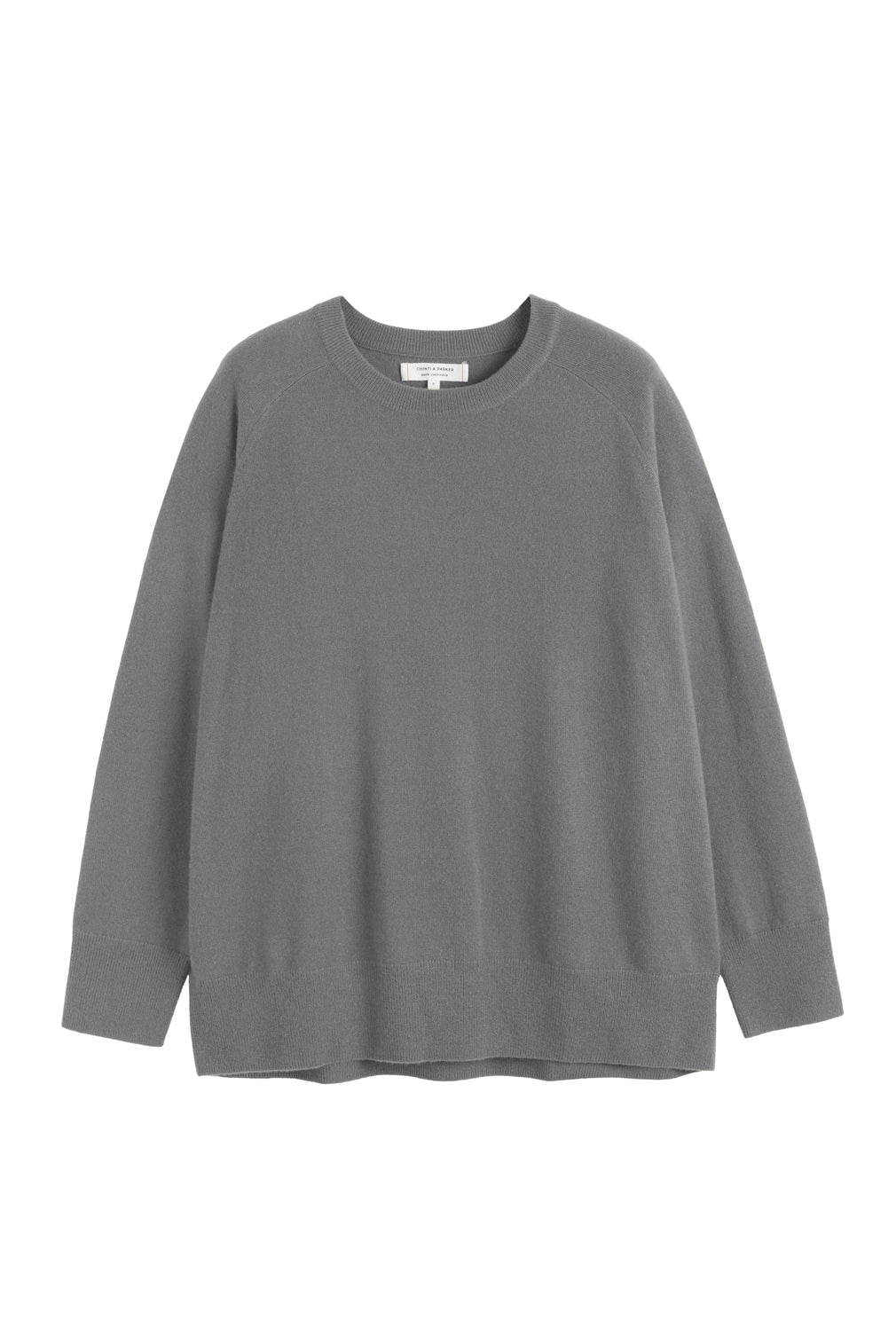 Mid-Grey Pure Cashmere Slouchy Sweater