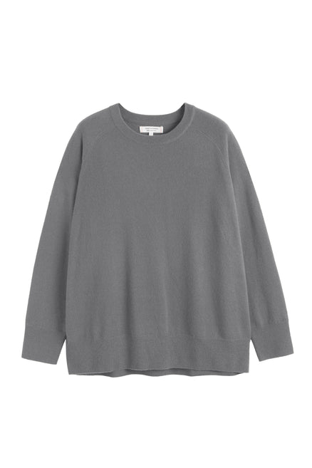 Mid-Grey Pure Cashmere Slouchy Sweater