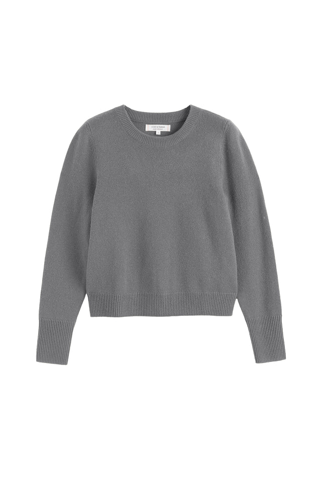 Mid-Grey Pure Cashmere Cropped Sweater image 4