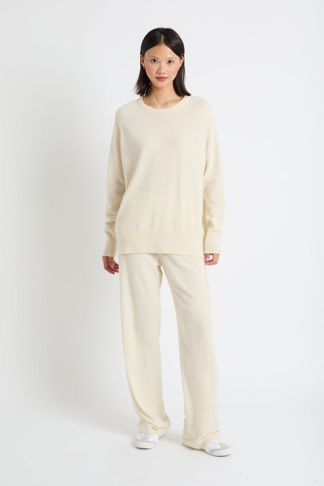 Cream Pure Cashmere Slouchy Sweater image 2