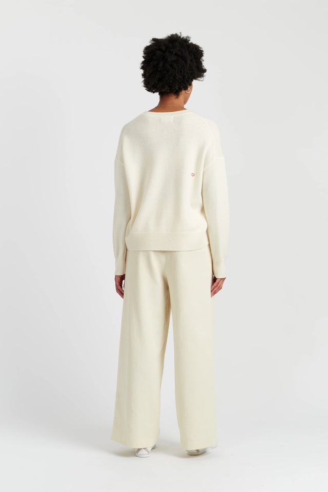 Cream Wool-Cashmere Tis The Season Sweater image 4