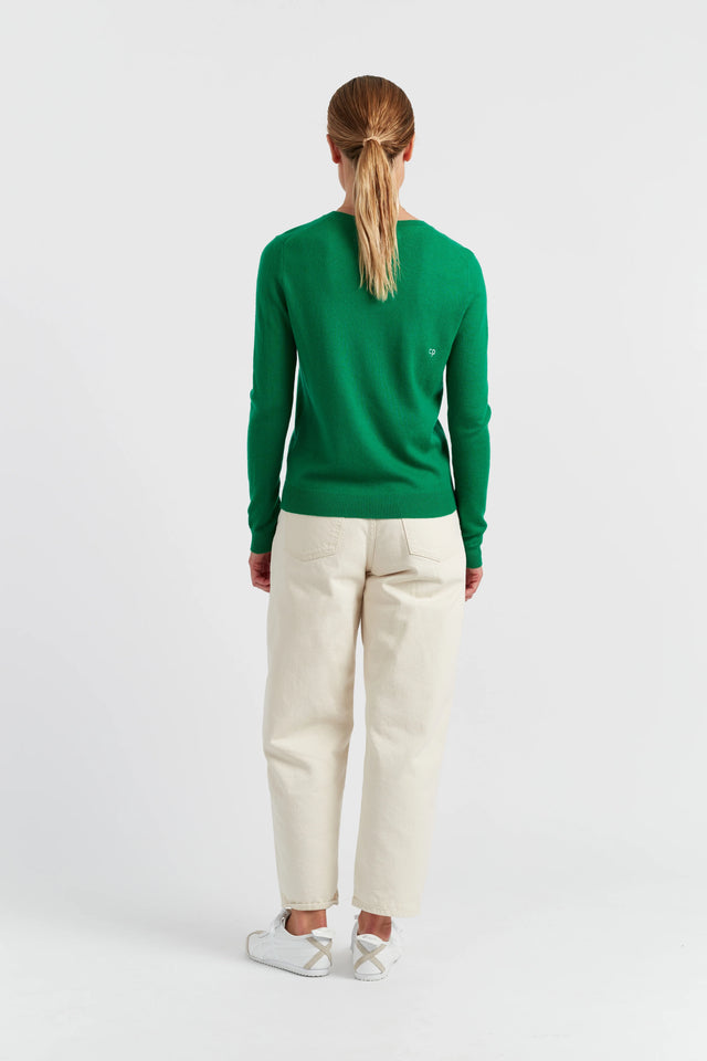 Jolly-Green Wool-Cashmere Merry Christmas Sweater image 3