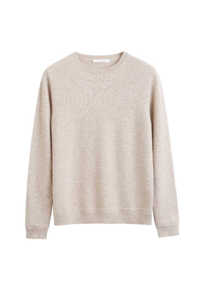 Oatmeal Pure Cashmere Crew Sweater image 2