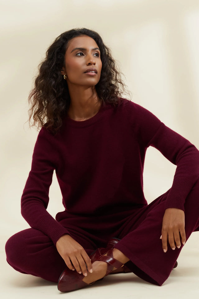 Claret Pure Cashmere Cropped Sweater image 2