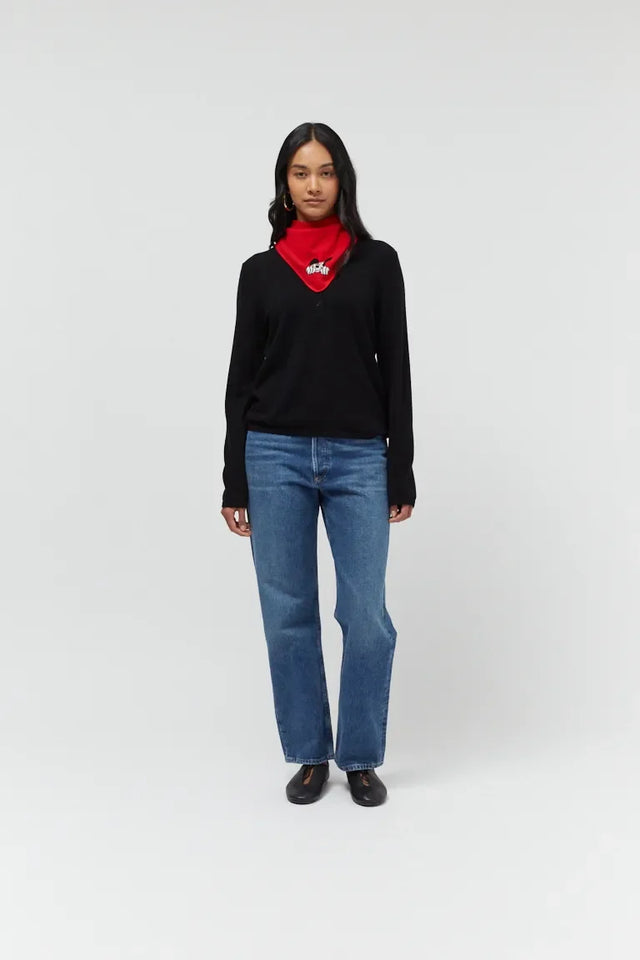 Red Wool-Cashmere Mickey Bandana image 2